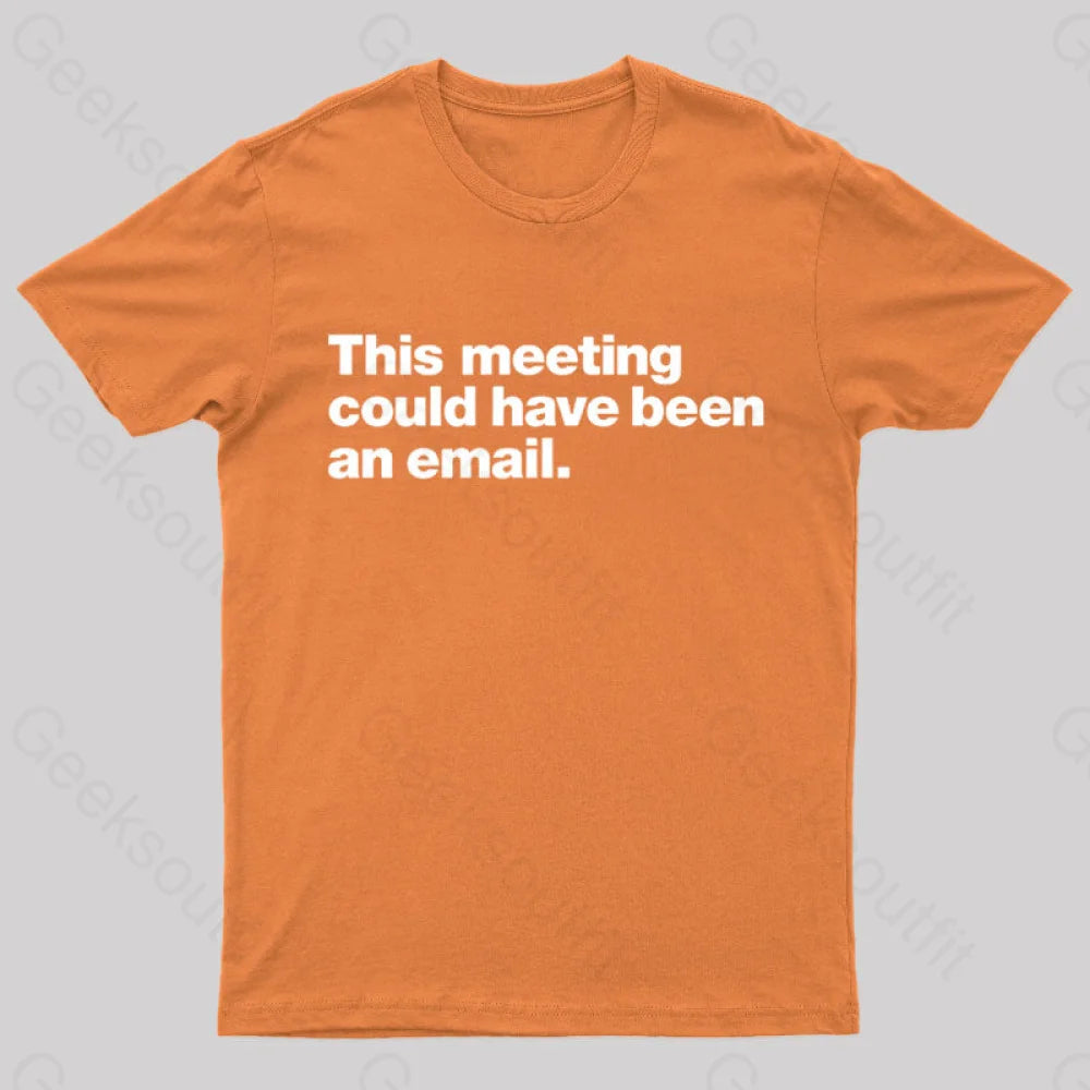 This Meeting Could Have Been An Email Nerd T-Shirt Orange / S