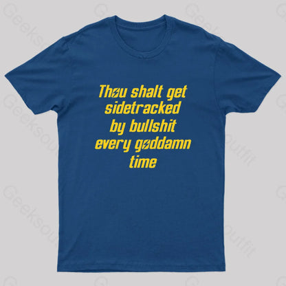 Thou Shalt Get Sidetracked Nerd T-Shirt Navy / S