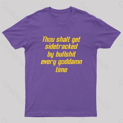 Thou Shalt Get Sidetracked Nerd T-Shirt Purple / S