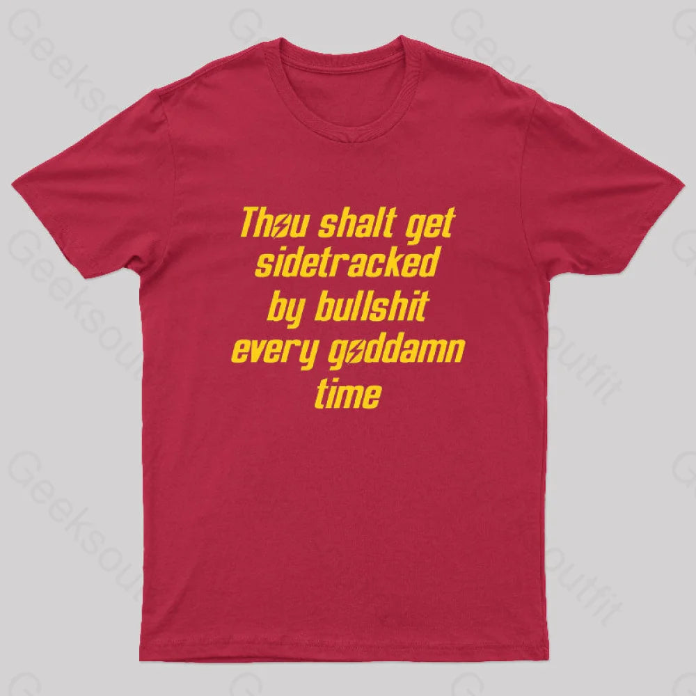 Thou Shalt Get Sidetracked Nerd T-Shirt Red / S