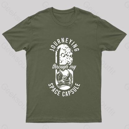 Through My Space Capsule Nerd T-Shirt Army Green / S