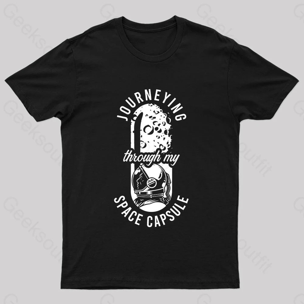 Through My Space Capsule Nerd T-Shirt Black / S