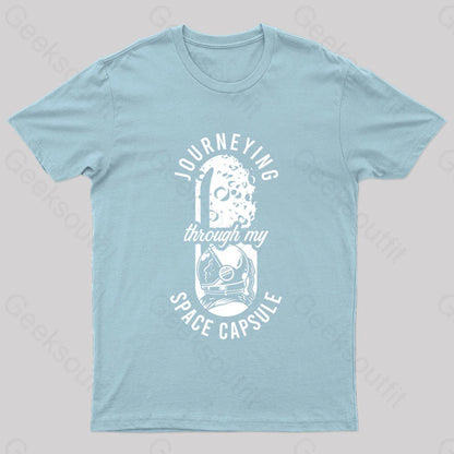 Through My Space Capsule Nerd T-Shirt Light Blue / S