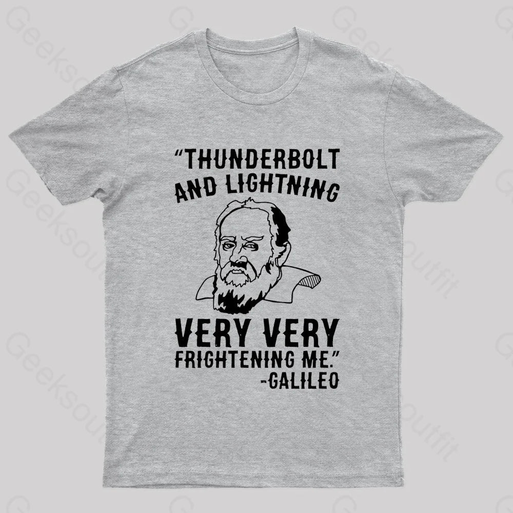 Thunderbolt And Lightning Very Frightening Me Geek T-Shirt Grey / S