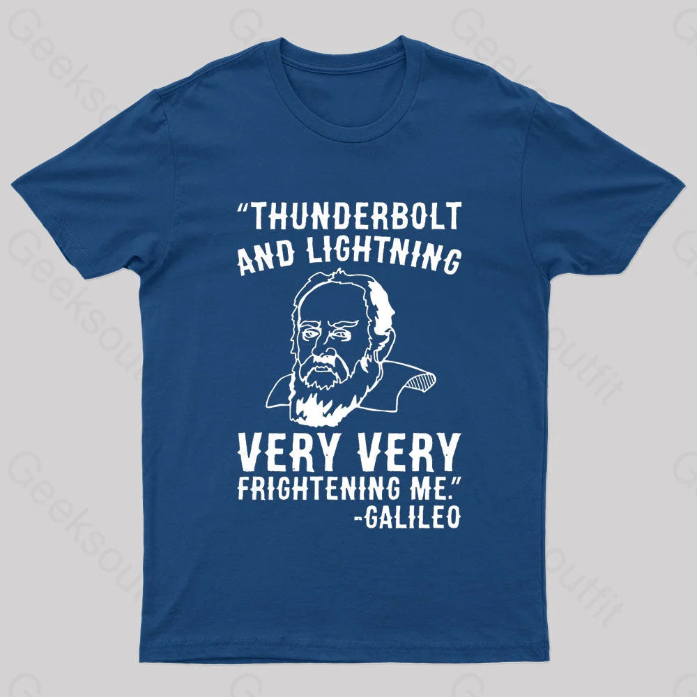 Thunderbolt And Lightning Very Frightening Me Geek T-Shirt Navy / S