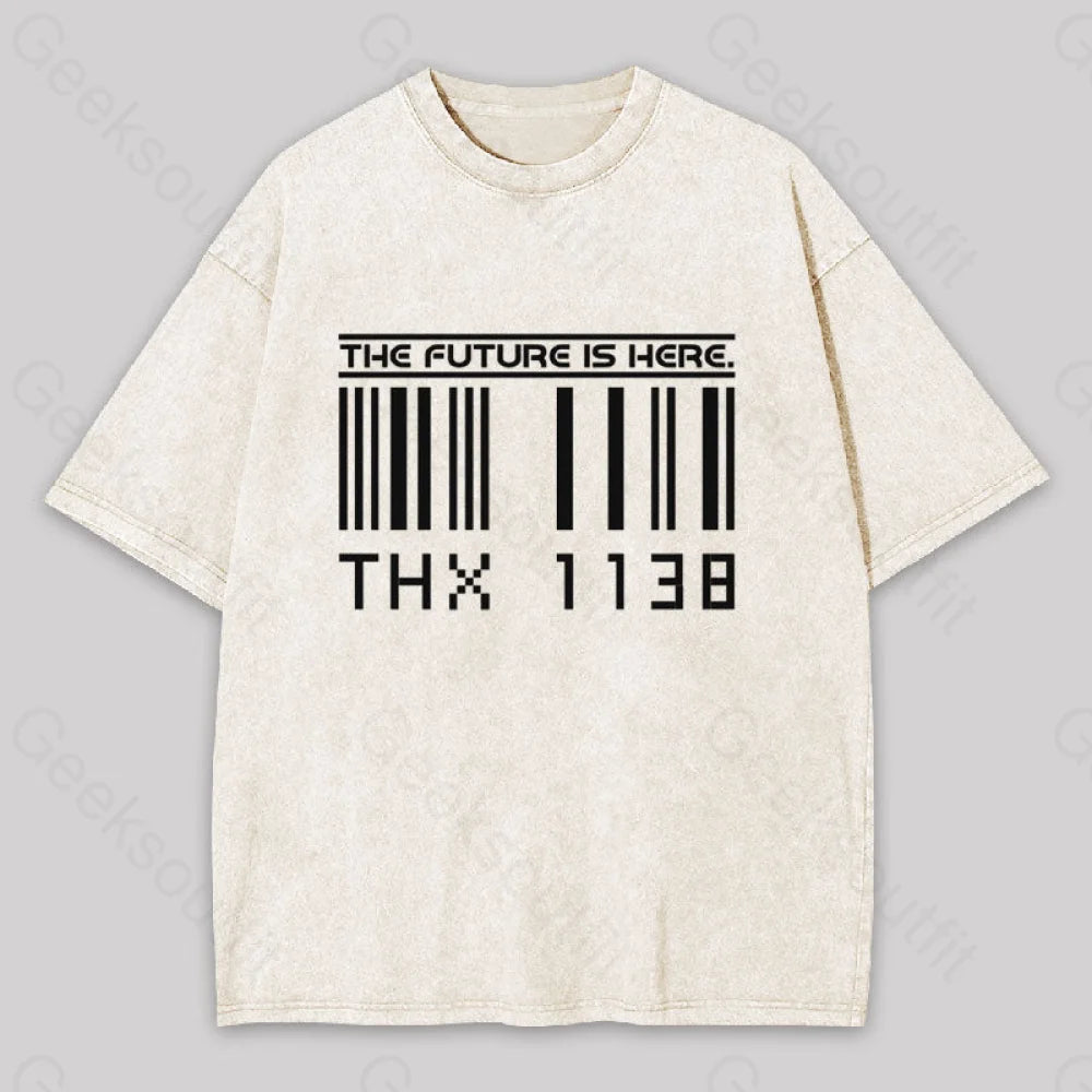 Thx 1138 Funny Washed T-Shirt Apricot / S