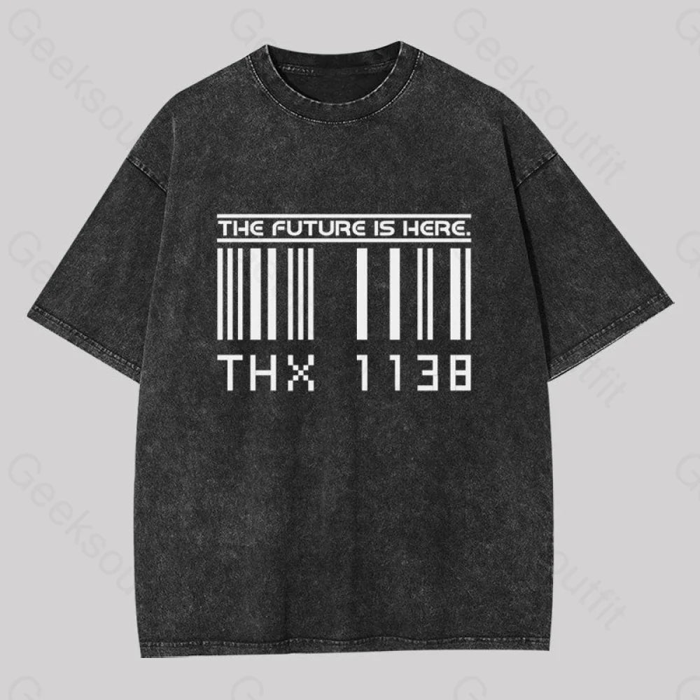 Thx 1138 Funny Washed T-Shirt Black / S