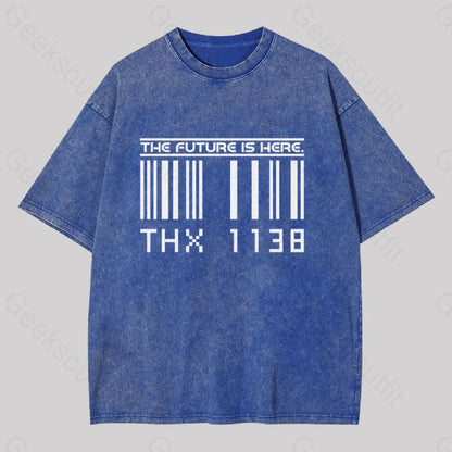 Thx 1138 Funny Washed T-Shirt Blue / S