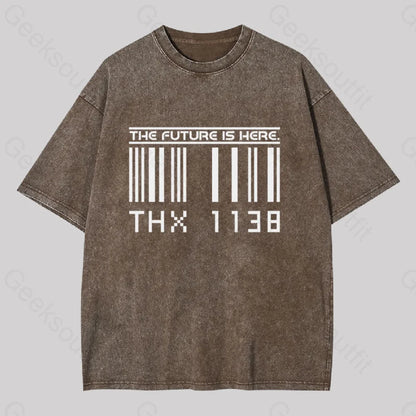 Thx 1138 Funny Washed T-Shirt Coffee / S