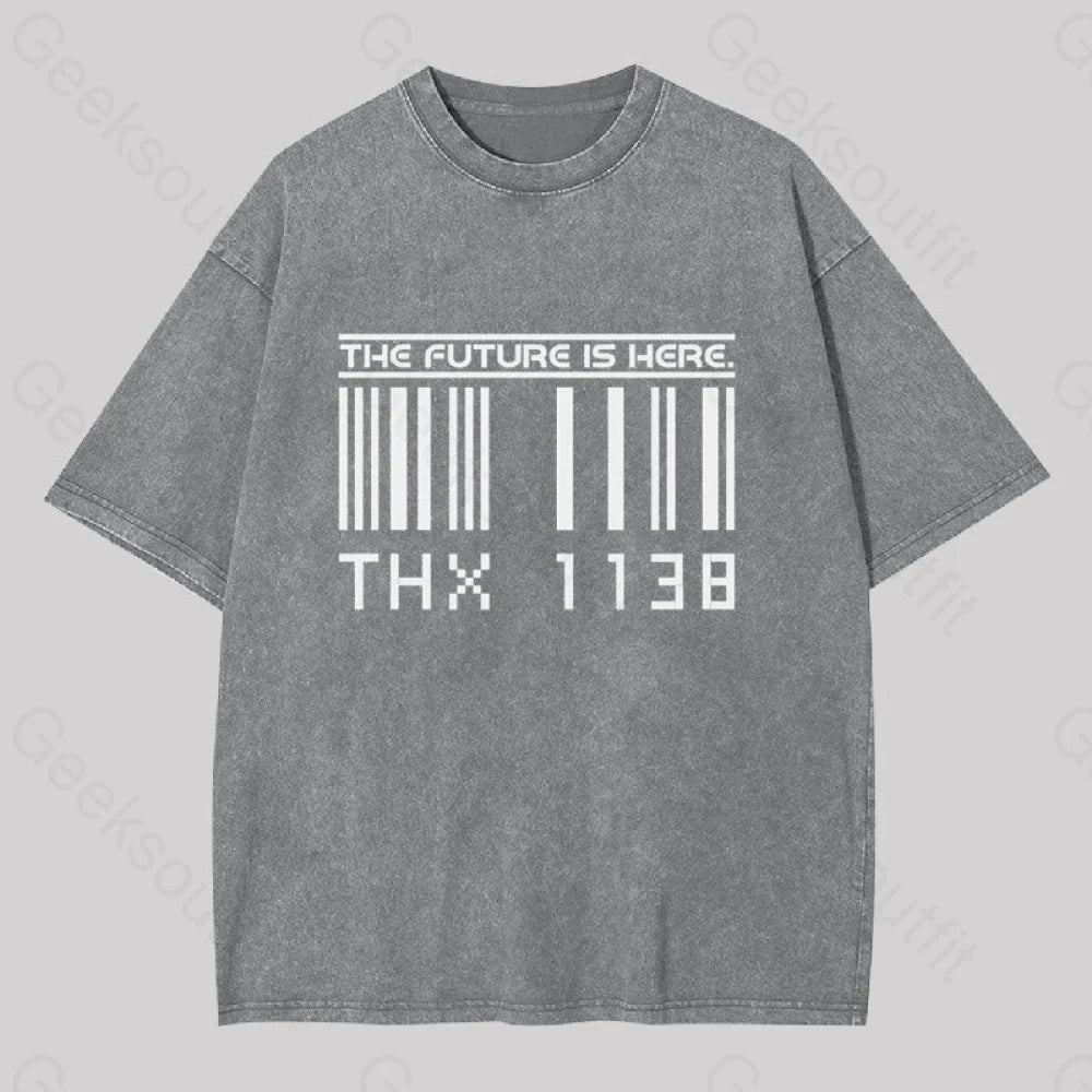 Thx 1138 Funny Washed T-Shirt Grey / S