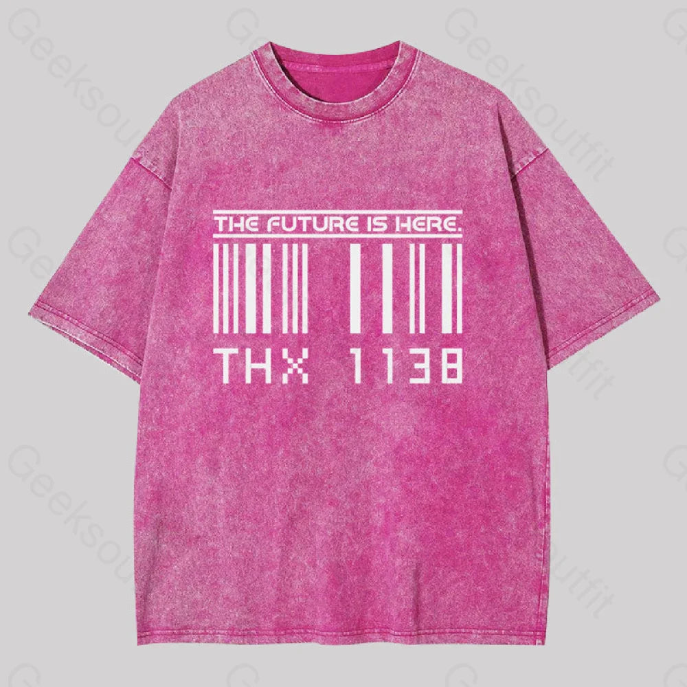 Thx 1138 Funny Washed T-Shirt Rose Red / S