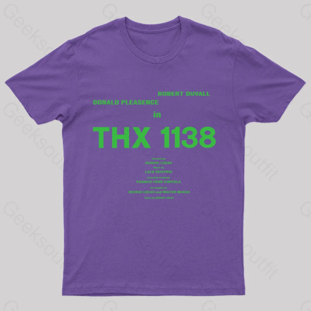 Thx 1138 Organic Geeks T-Shirt Purple / S