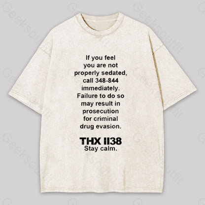 Thx 1138 Stay Calm Geek Washed T-Shirt Apricot / S