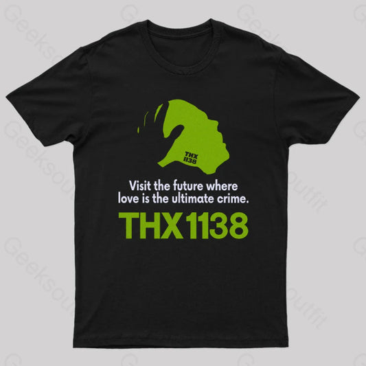 Thx 1138 Visit The Future Where T-Shirt Black / S Yc