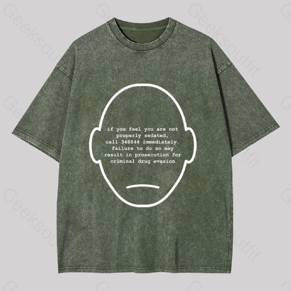 Thx 138 Criminal Drug Evasion Washed T-Shirt Army Green / S