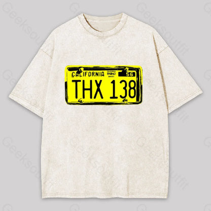 Thx 138 Licence Plate Washed T-Shirt Apricot / S