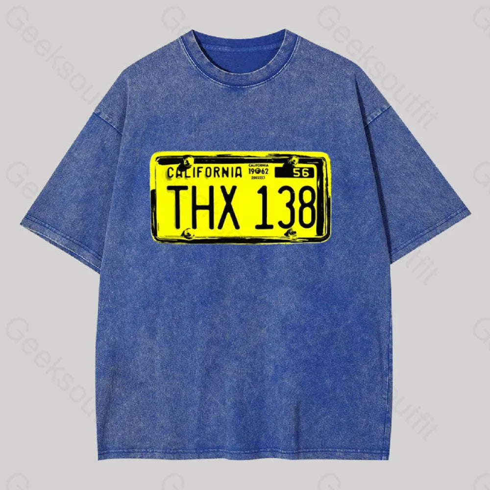 Thx 138 Licence Plate Washed T-Shirt Blue / S