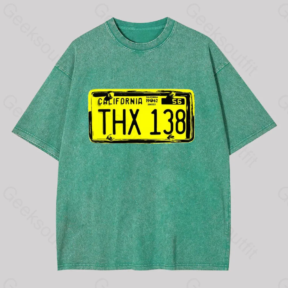 Thx 138 Licence Plate Washed T-Shirt Grass Green / S