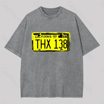 Thx 138 Licence Plate Washed T-Shirt Grey / S