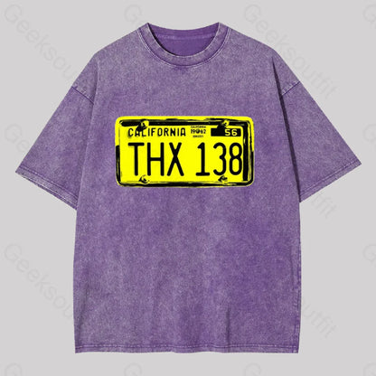 Thx 138 Licence Plate Washed T-Shirt Purple / S