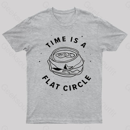 Time Is A Flat Circle Nerd T-Shirt Grey / S