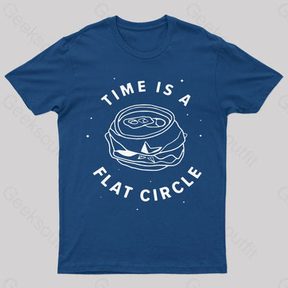 Time Is A Flat Circle Nerd T-Shirt Navy / S