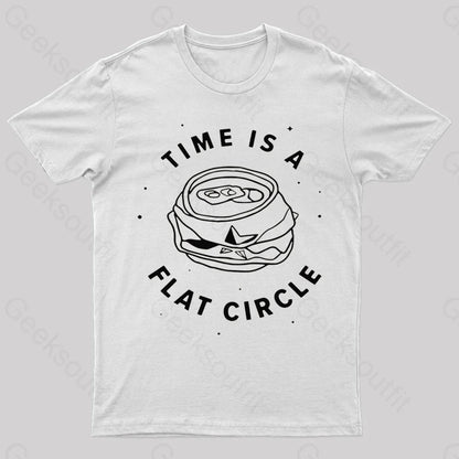 Time Is A Flat Circle Nerd T-Shirt White / S