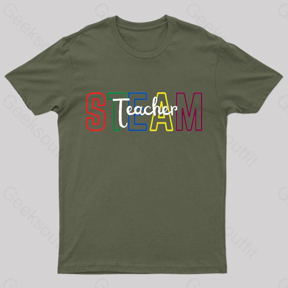 Time To Learn Geek T-Shirt Army Green / S