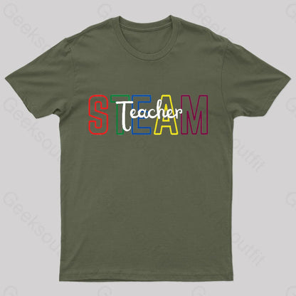 Time To Learn Geek T-Shirt Army Green / S