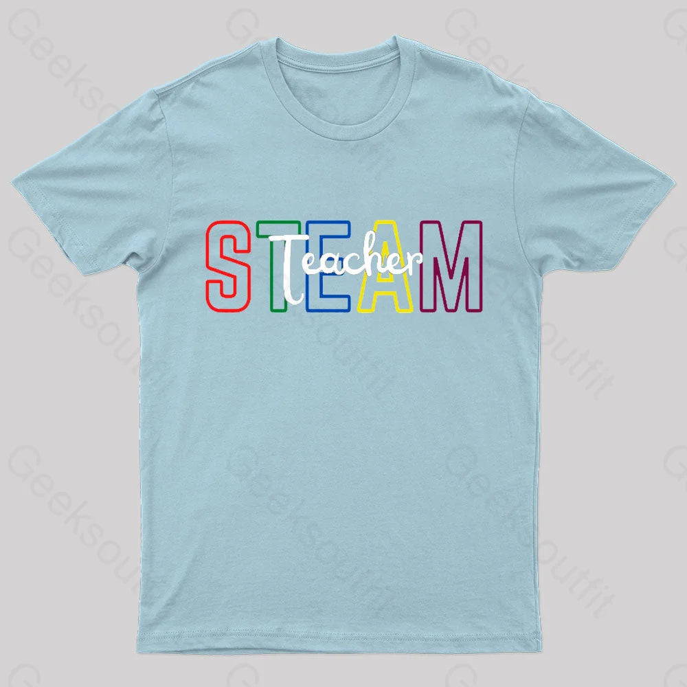 Time To Learn Geek T-Shirt Light Blue / S