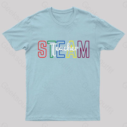 Time To Learn Geek T-Shirt Light Blue / S