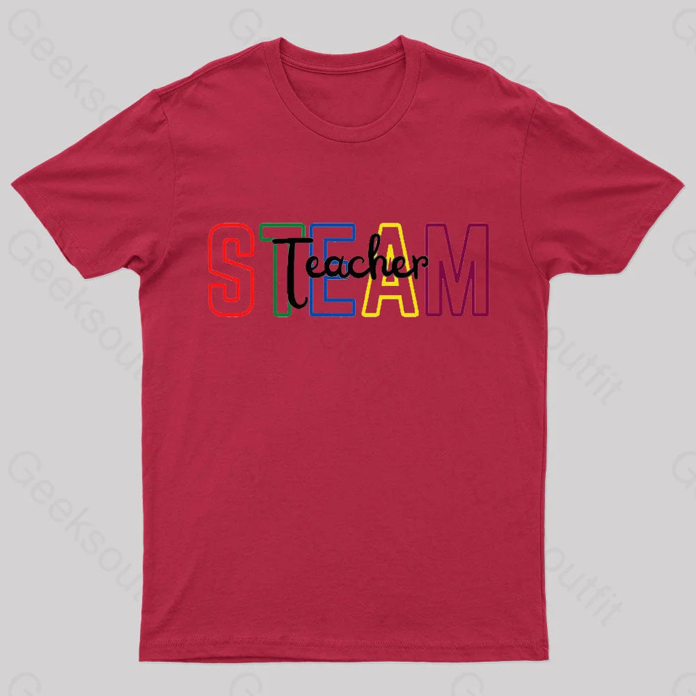 Time To Learn Geek T-Shirt Red / S