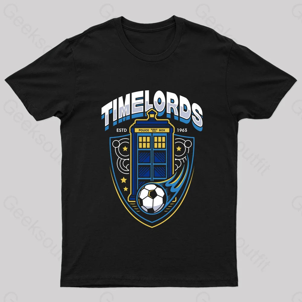 Timelords Football Team Nerd T-Shirt Black / S