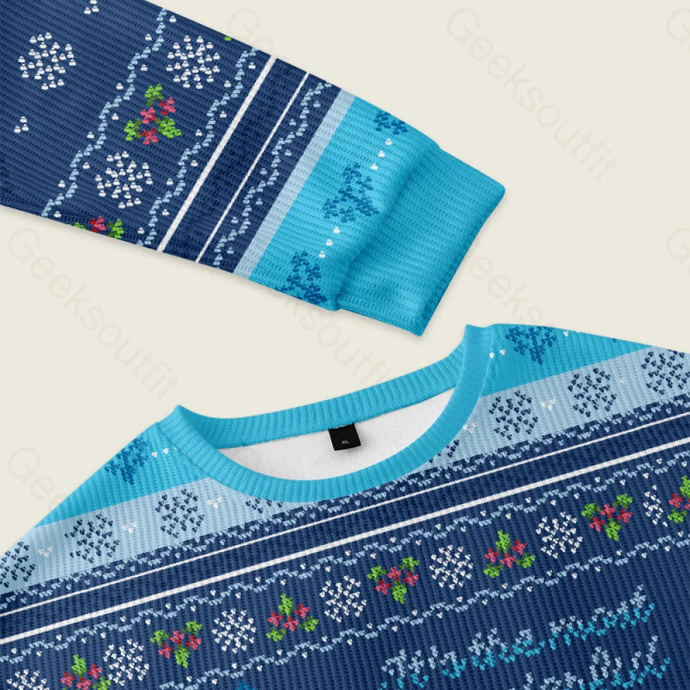 Timey Wimey Blue Ugly Christmas Sweater