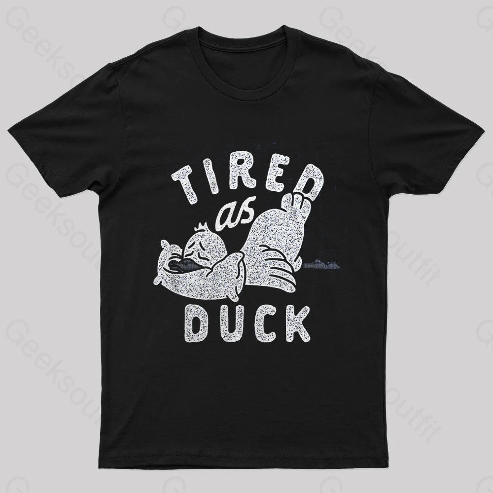 Tired As Duck Nerd T-Shirt Black / S