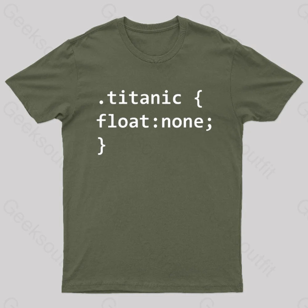 Titanic Code Geek T-Shirt Army Green / S