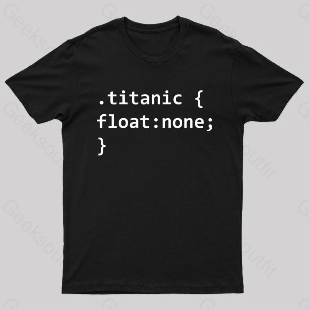 Titanic Code Geek T-Shirt Black / S