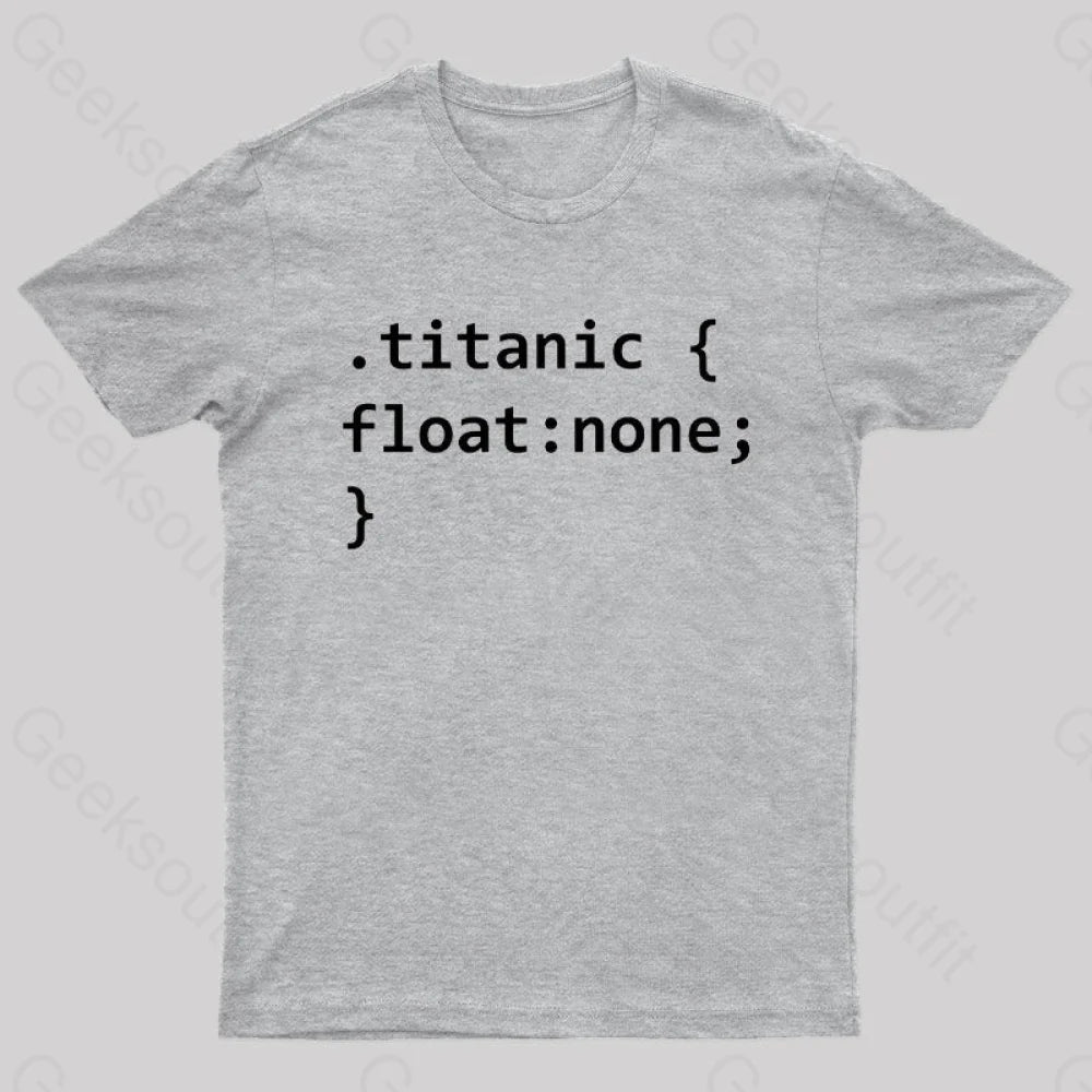 Titanic Code Geek T-Shirt Grey / S