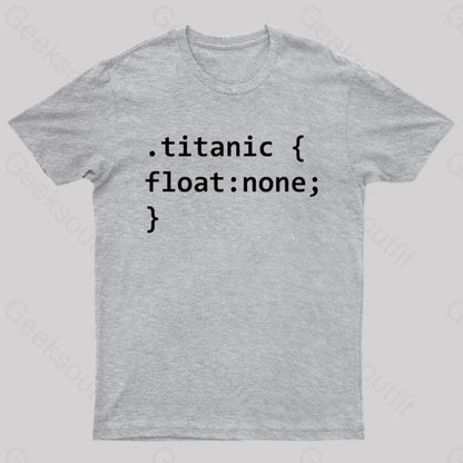 Titanic Code Geek T-Shirt Grey / S