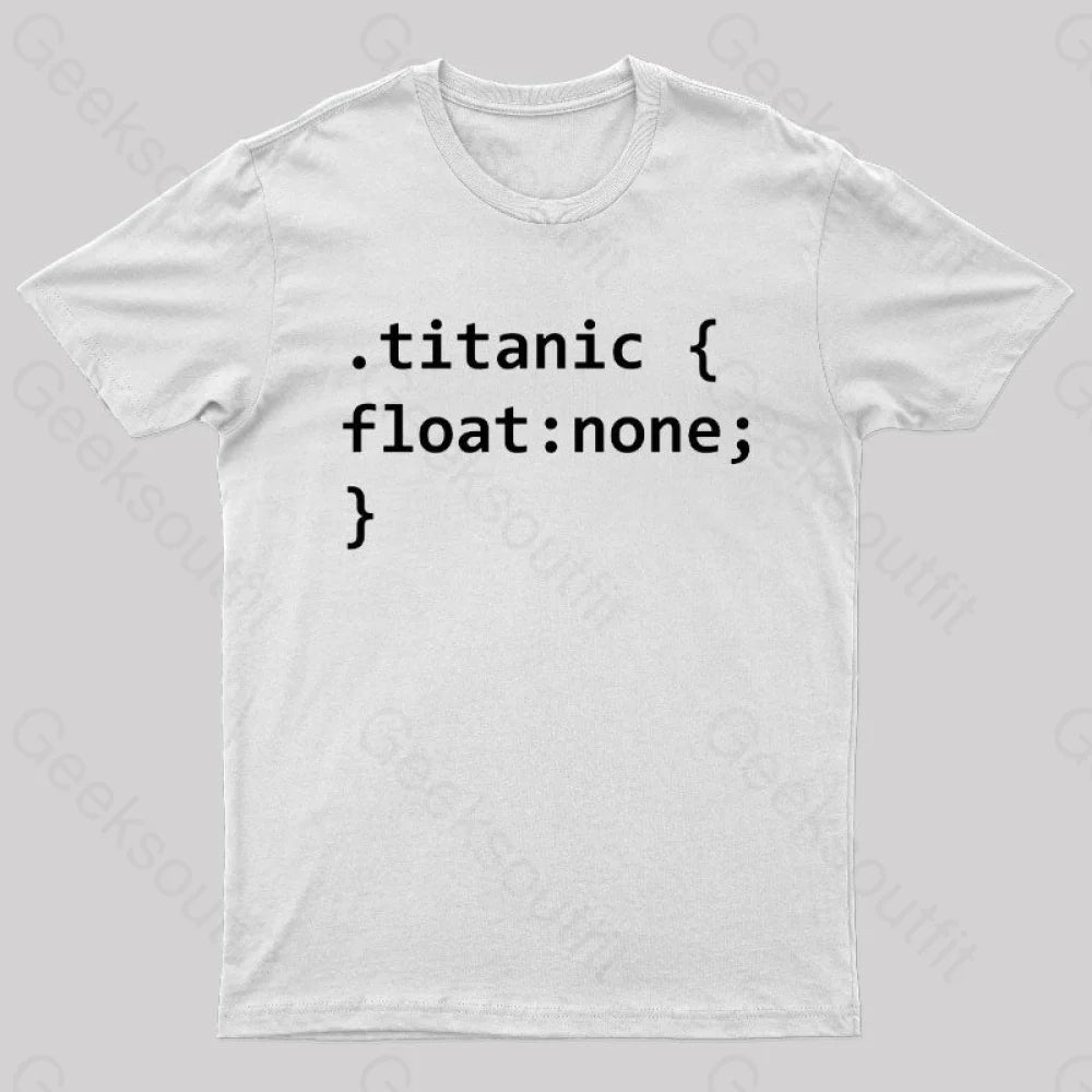 Titanic Code Geek T-Shirt White / S