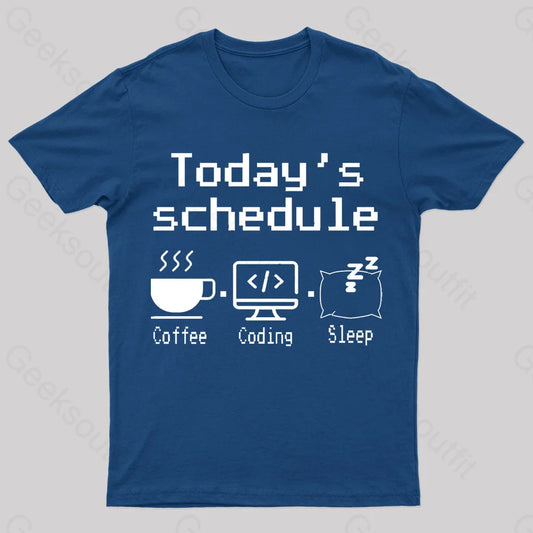 Today’s Schedule Geek T-Shirt Navy / S