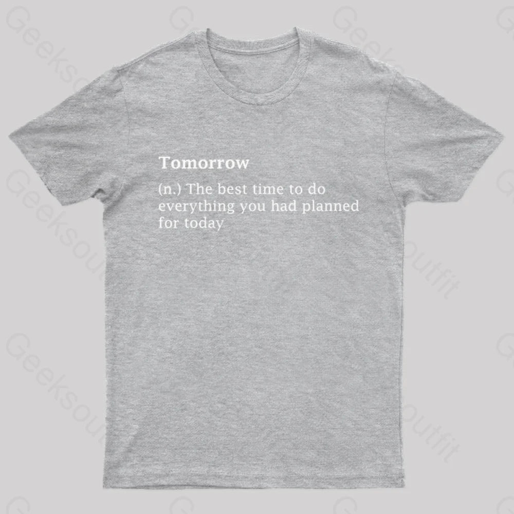 Tomorrow Definition Geek T-Shirt Grey / S