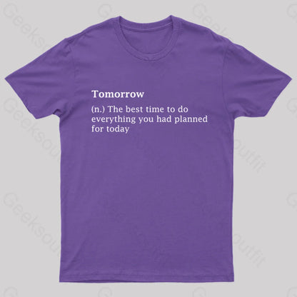 Tomorrow Definition Geek T-Shirt Purple / S