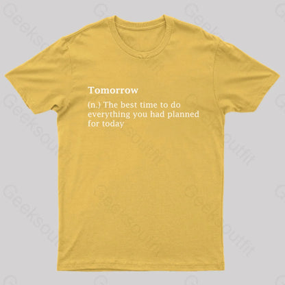 Tomorrow Definition Geek T-Shirt Yellow / S