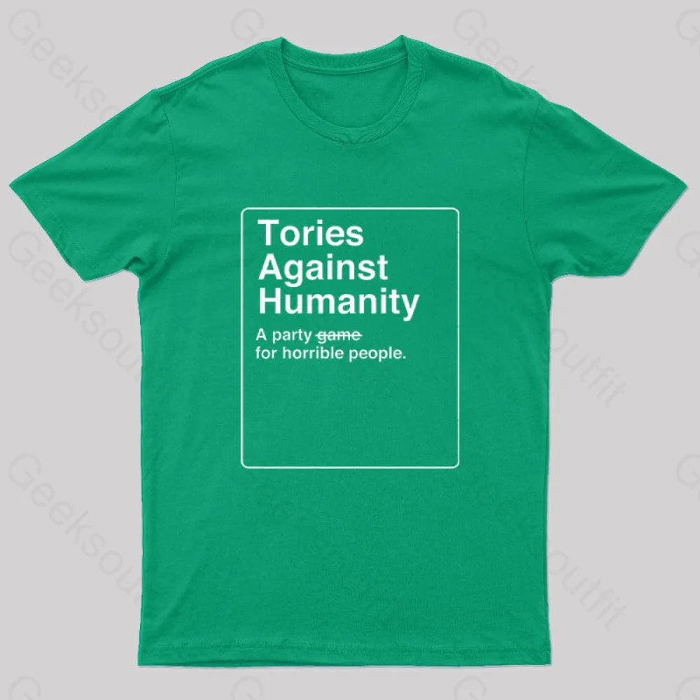 Tories Against Humanity Geek T-Shirt Green / S