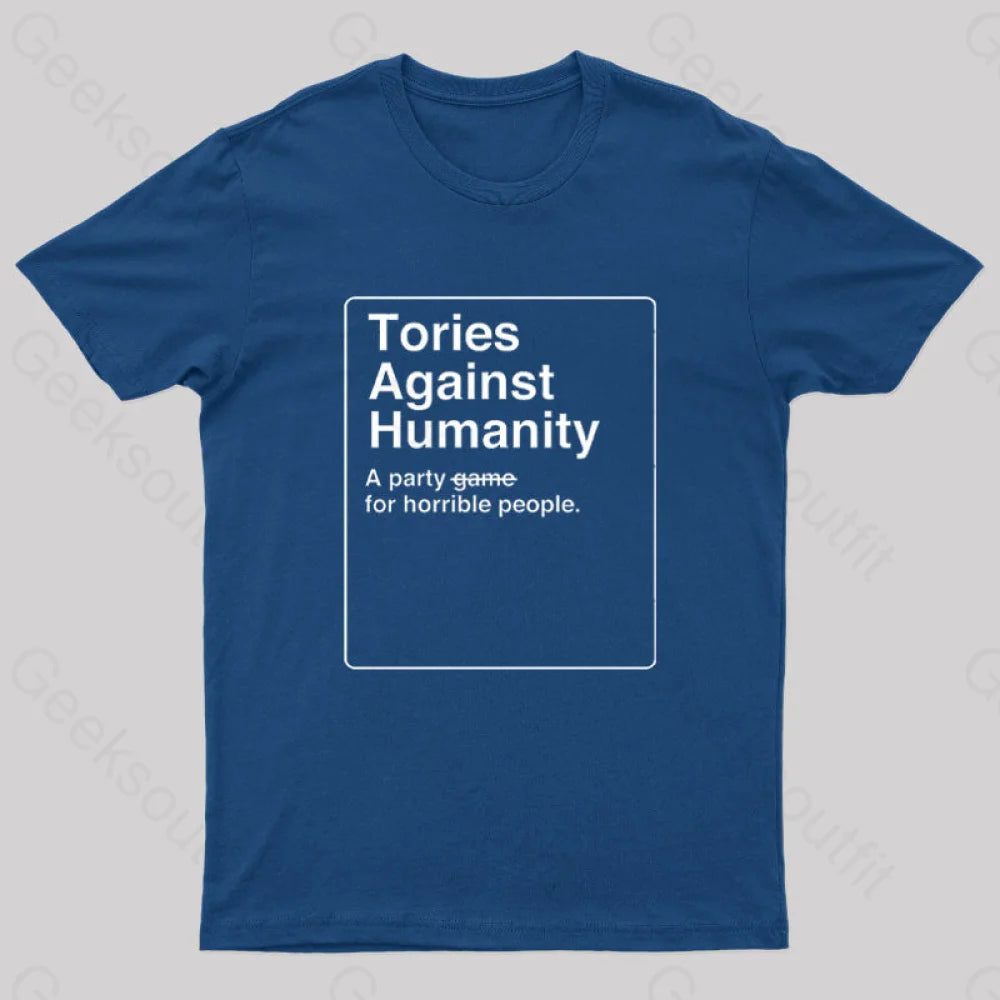 Tories Against Humanity Geek T-Shirt Navy / S