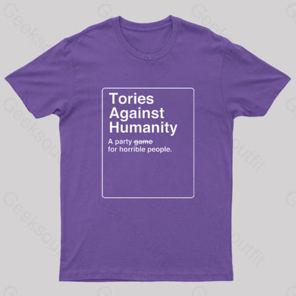 Tories Against Humanity Geek T-Shirt Purple / S