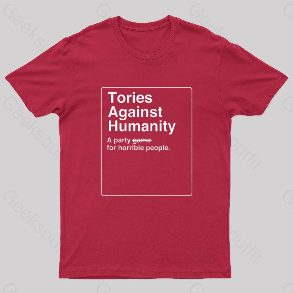 Tories Against Humanity Geek T-Shirt Red / S