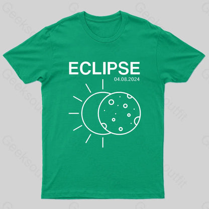 Total Solar Eclipse 2024 Geek T-Shirt Green / S