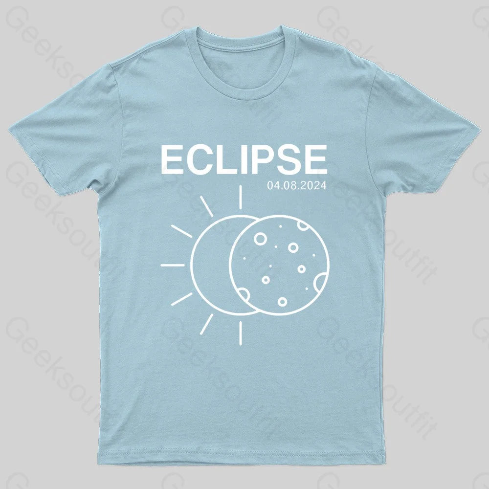 Total Solar Eclipse 2024 Geek T-Shirt Light Blue / S